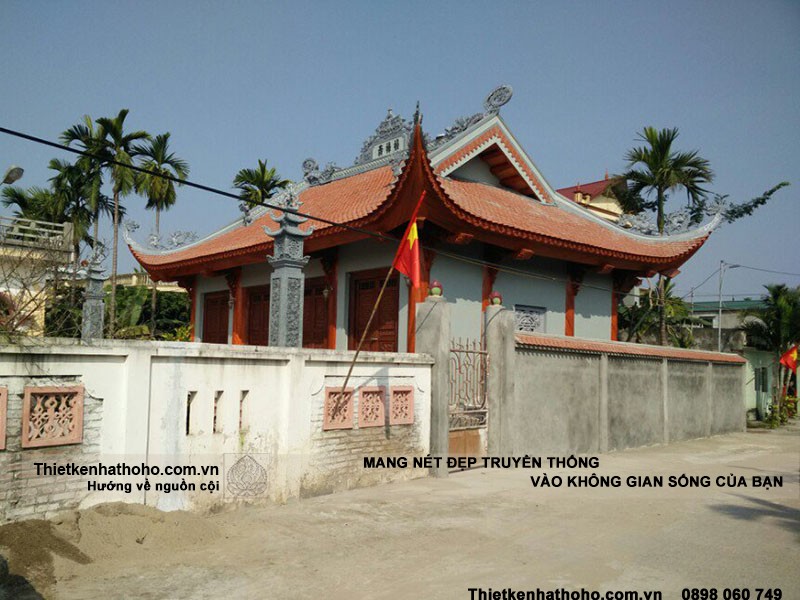 Thiết kế và thi công trọn gói nhà thờ họ 3 gian 4 mái tại Quảng Ninh