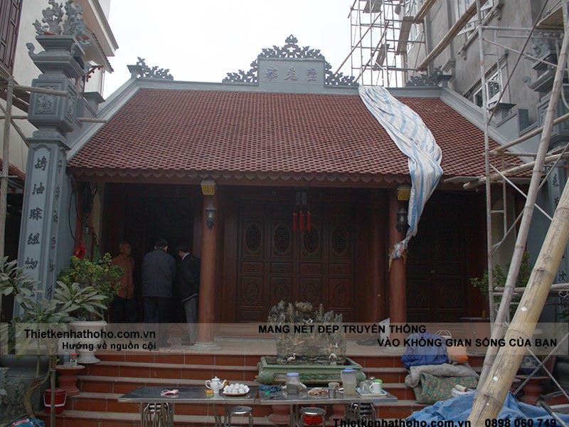 chính diện nhà từ đường 2 mái 1 tầng của dòng họ Nguyễn Hữu tại Hà Nội