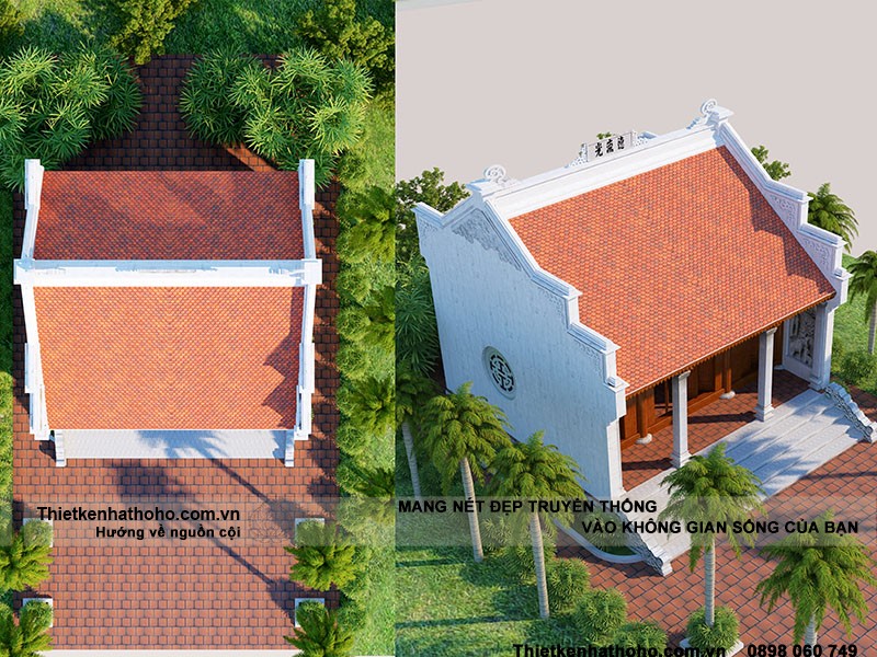 Hình ảnh mái của nhà thờ họ đơn giản 3 gian 2 mái tại Nam Định