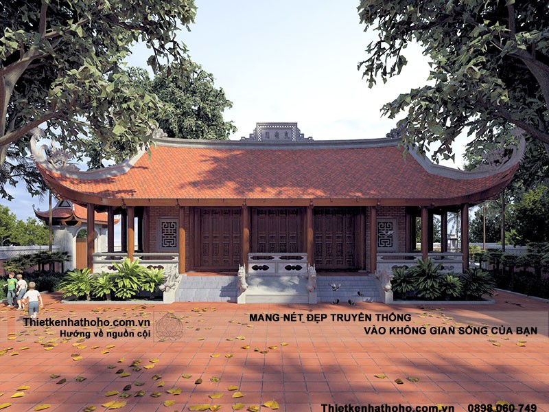 Mẫu thiết kế nhà thờ họ 5 gian đẹp tại Ninh Bình-LH: 0898 060 749