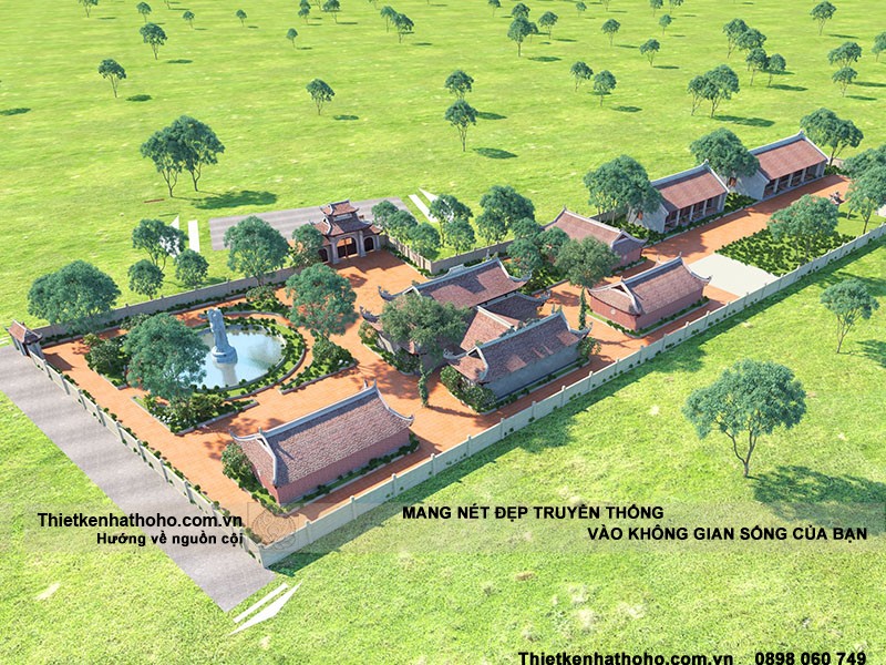 Phối cảnh tổng thể dự án tư vấn thiết kế chùa Hạ.