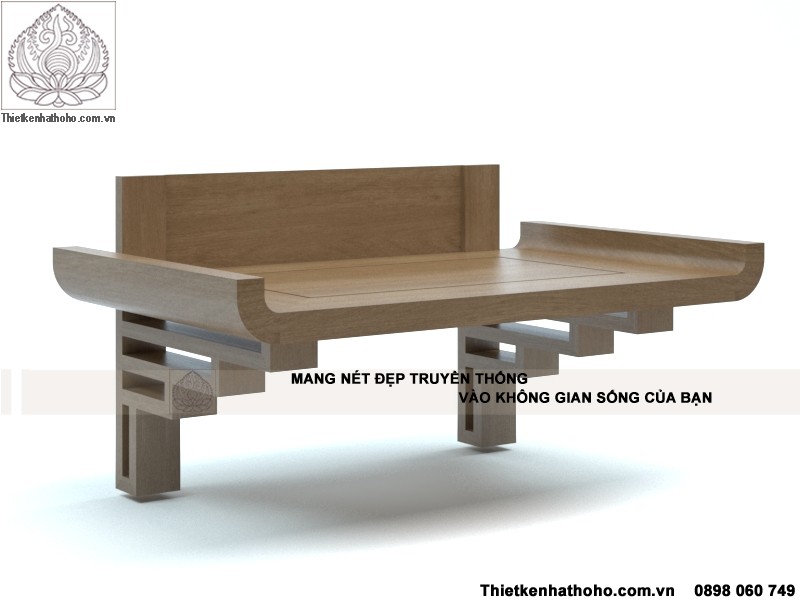 Mẫu bàn thờ treo tường gỗ gụ hiện đại chắc khỏe