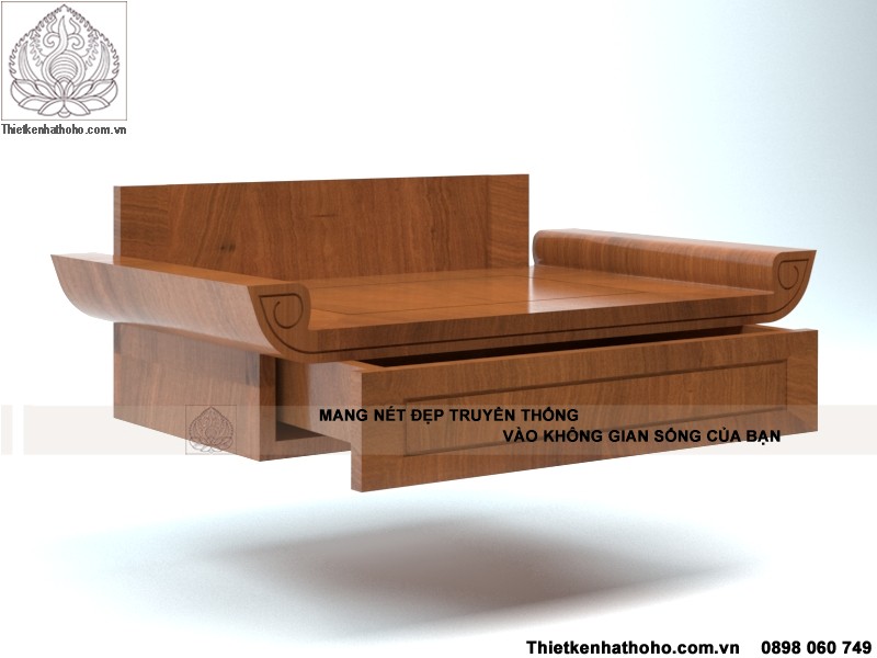 bàn thờ treo hiện đại gỗ Gõ
