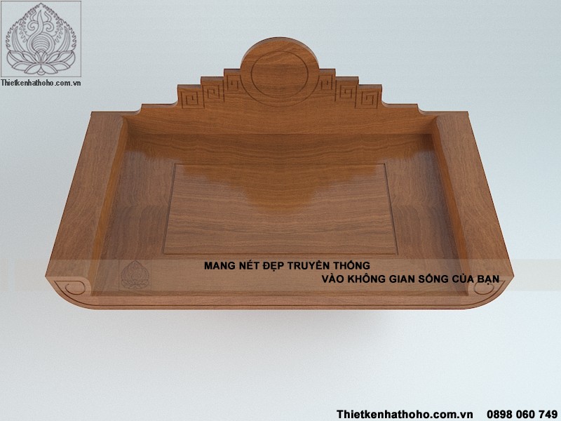 Mẫu bàn thờ hiện đại treo tường BTT-06 gỗ gõ