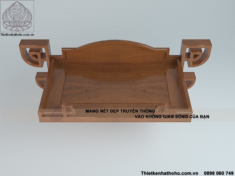 Mẫu bàn thờ treo tường hiện đại BTT-09 gỗ gõ
