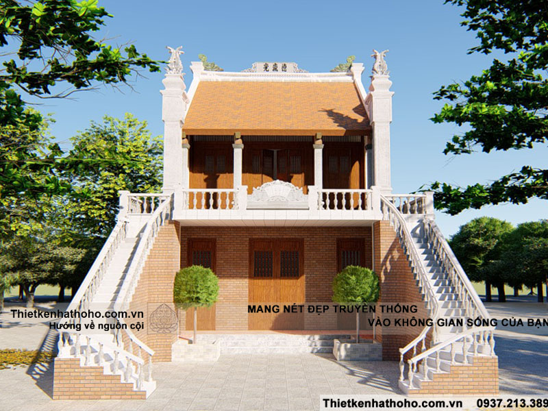 Hình ảnh nhà từ đường 3 gian 2 mái của dòng họ Trần tại Nam Định