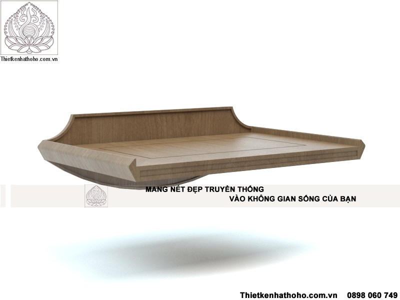 Hình ảnh mẫu thiết kế bàn thờ treo tường hiện đại bằng gỗ hương BTT-10