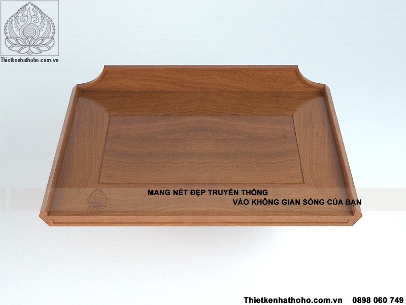 Mặt mẫu bàn thờ treo tường hiện đại có ngăn bằng gỗ gụ BTT-11