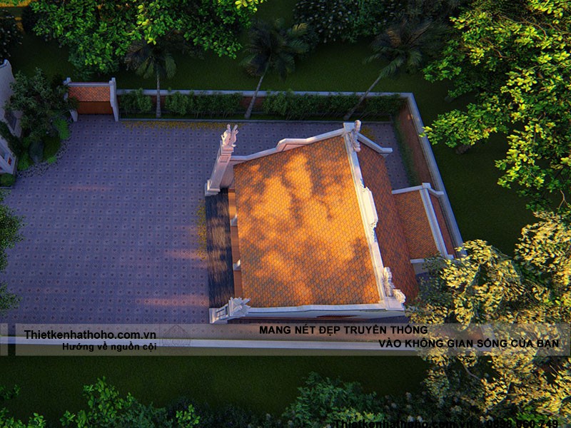 3 mẫu thiết kế nhà từ đường có mái hậu cung đẹp nhất Bắc Bộ
