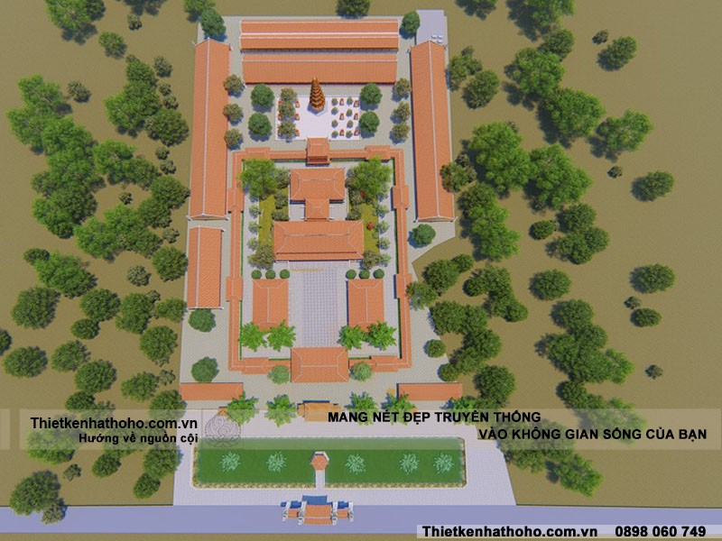 Quy hoạch, thiết kế phù hợp cảnh quan, đẹp trang nhã của chùa Minh Linh tại Hải Phòng (Phần 1)