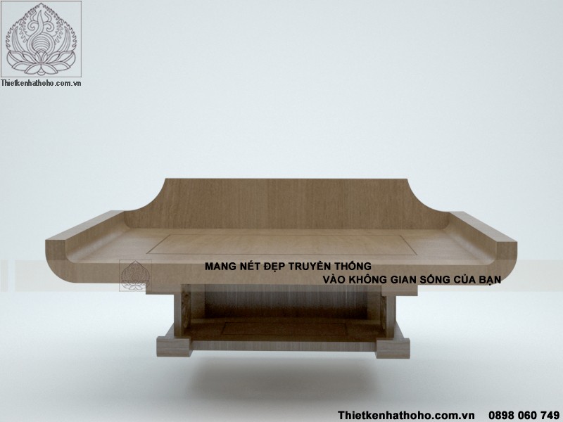Nhìn chính diện mẫu thiết kế bàn thờ BTT-07