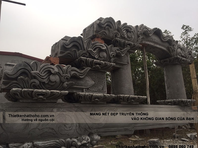 Quá trình đắp trát vì kèo bằng bê tông sơn giả gỗ
