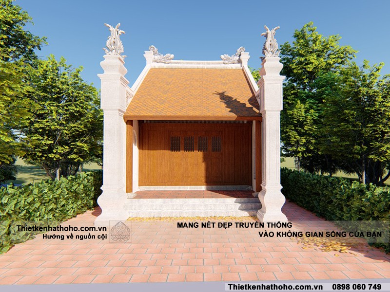 Mặt đứng chính nhà từ đường có diện tích nhỏ