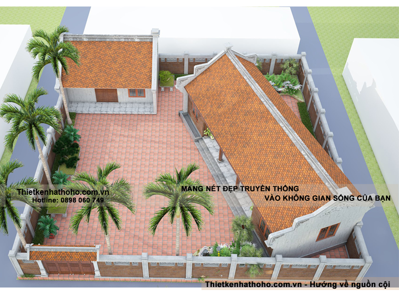 Nhà thờ họ 3 gian 2 chái