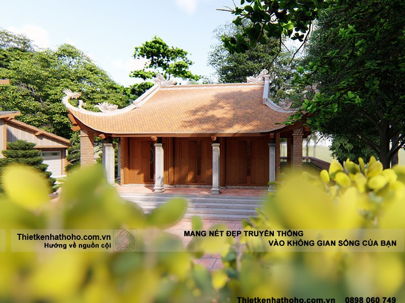 Mẫu nhà thờ họ 4 mái - mềm mại và thanh thoát
