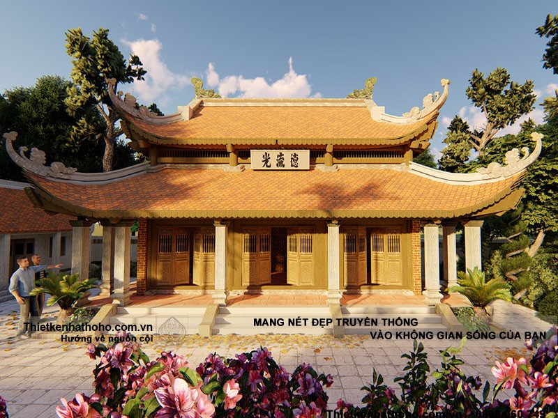 Mẫu nhà thờ họ 8 mái 3 gian